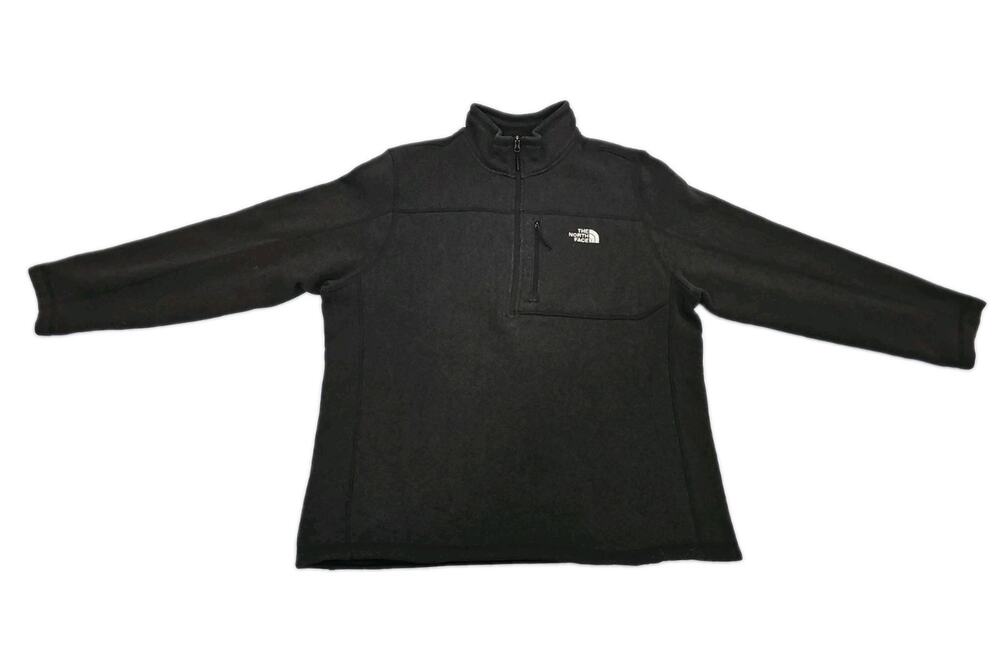 North Face Sweater Mens 2XL Gray 1/2 Zip Fleece Outdoor Hiking Pullover Pocket